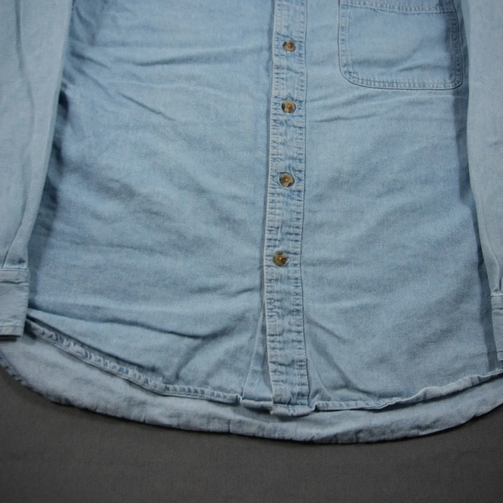 Alaska Wildlife Shamry Denim Embroidered Denim Men L Shirt Vintage Cabin Nature